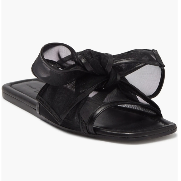 AGL Attilio Giusti Leombruni Mesh Bow Slide Sandal Black Women's 6 - Picture 1 of 12